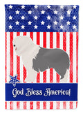 Old English Sheepdog American House Flag 28x40 Porch Sleeve Pole Decorative Outside Yard Banner Artwork Wall Hanging, Polyester