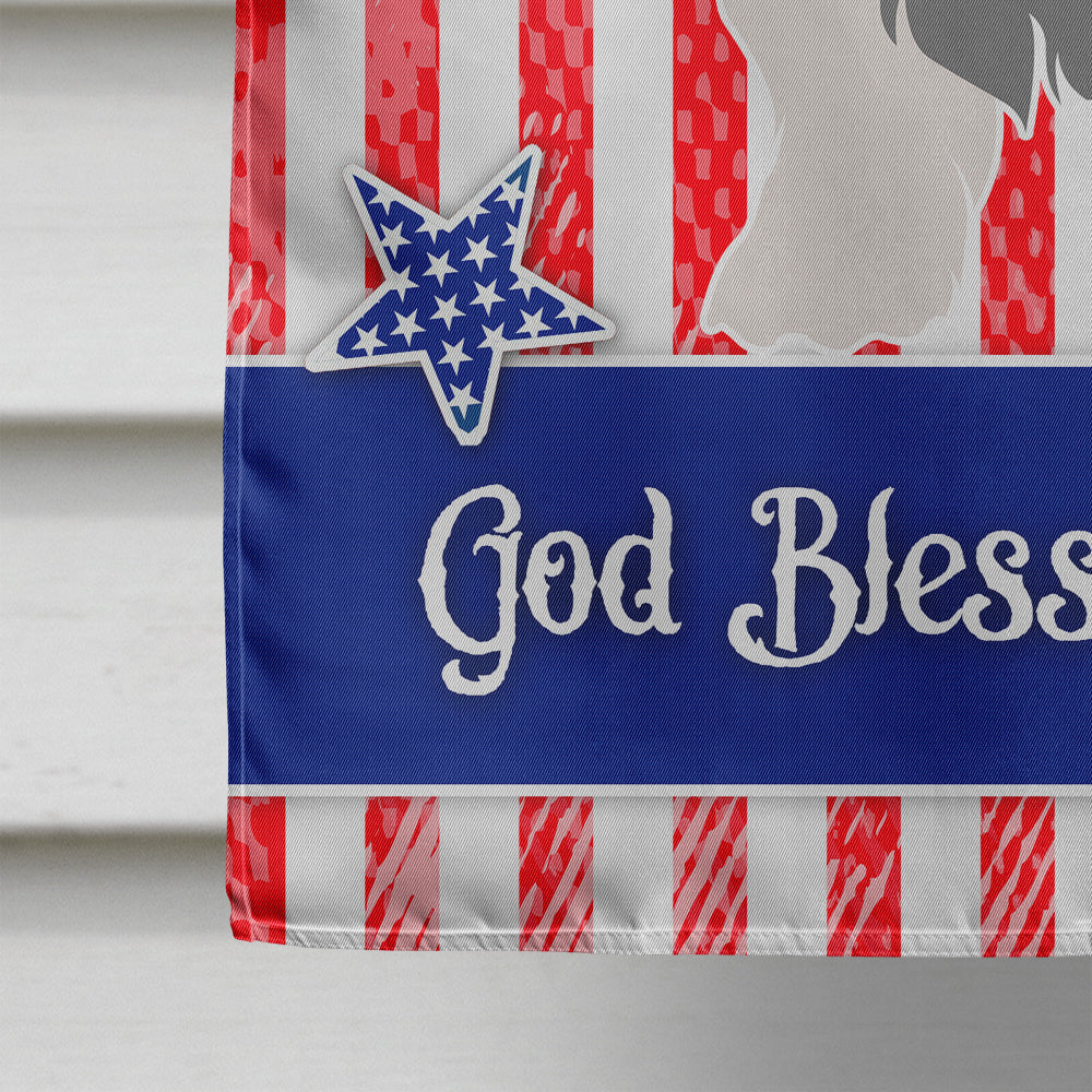 Old English Sheepdog American House Flag 28x40 Porch Sleeve Pole Decorative Outside Yard Banner Artwork Wall Hanging, Polyester