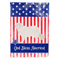 Kuvasz American House Flag 28x40 Porch Sleeve Pole Decorative Outside Yard Banner Artwork Wall Hanging, Polyester