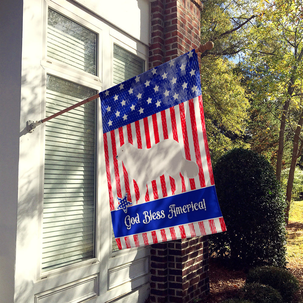 Kuvasz American House Flag 28x40 Porch Sleeve Pole Decorative Outside Yard Banner Artwork Wall Hanging, Polyester