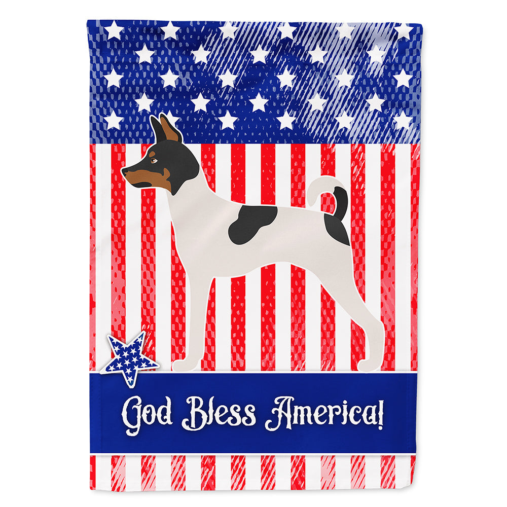 American Toy Fox Terrier American House Flag 28x40 Porch Sleeve Pole Decorative Outside Yard Banner Artwork Wall Hanging, Polyester