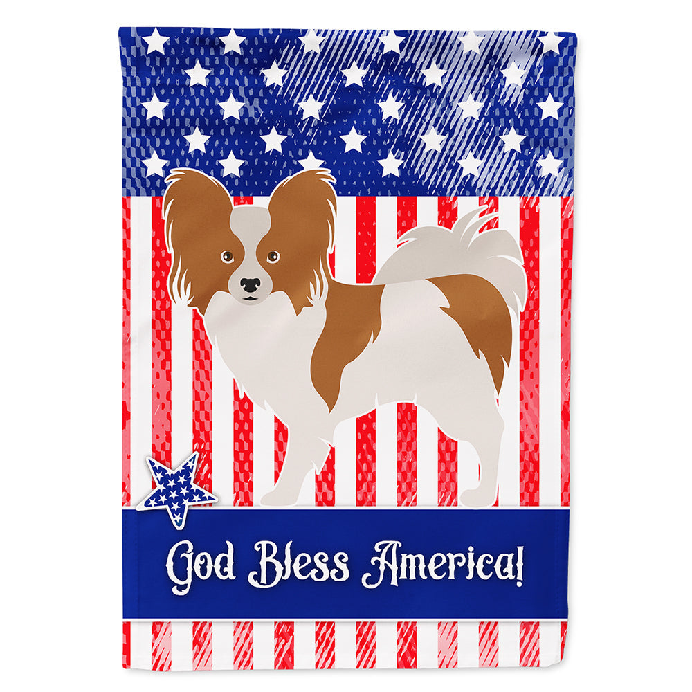 Papillon American House Flag 28x40 Porch Sleeve Pole Decorative Outside Yard Banner Artwork Wall Hanging, Polyester