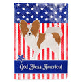 Papillon American House Flag 28x40 Porch Sleeve Pole Decorative Outside Yard Banner Artwork Wall Hanging, Polyester
