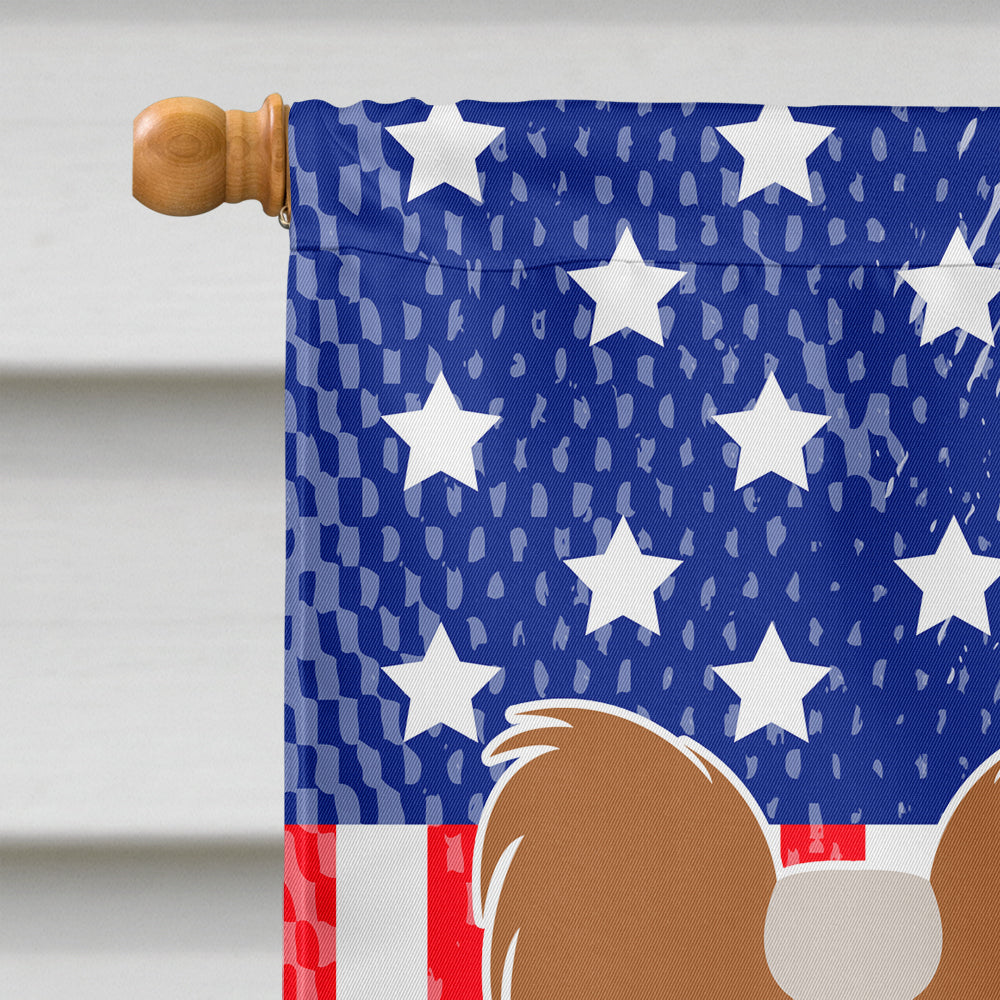 Papillon American House Flag 28x40 Porch Sleeve Pole Decorative Outside Yard Banner Artwork Wall Hanging, Polyester