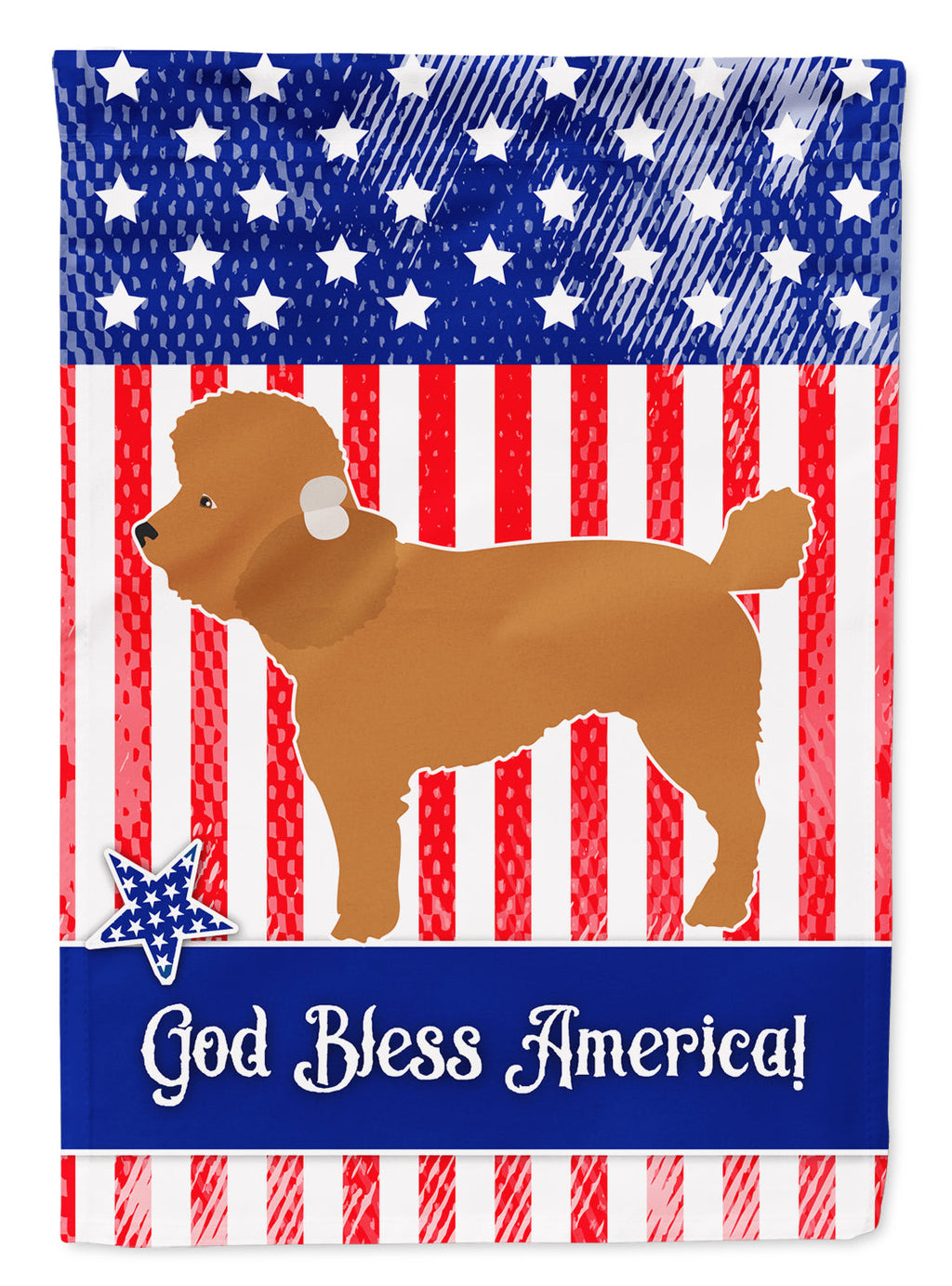 Toy Poodle American House Flag 28x40 Porch Sleeve Pole Decorative Outside Yard Banner Artwork Wall Hanging, Polyester