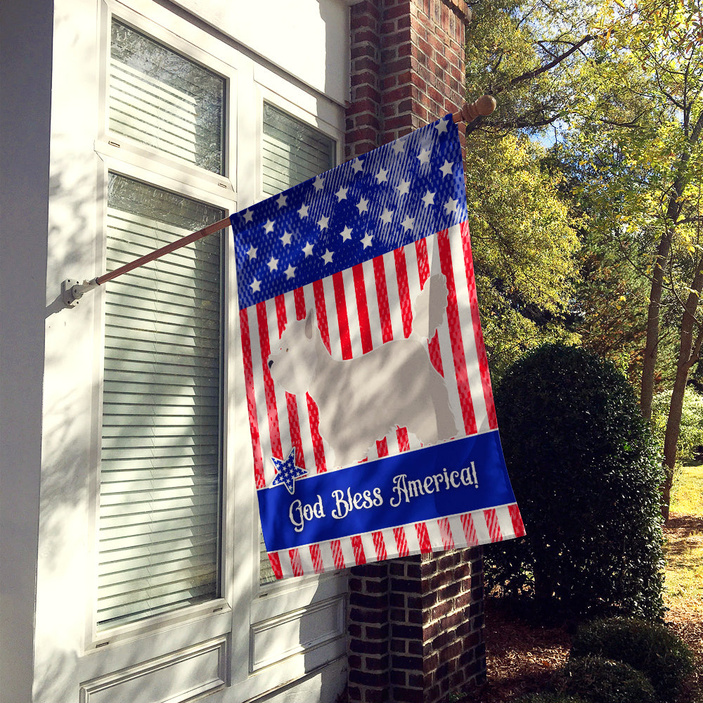 Westie American House Flag 28x40 Porch Sleeve Pole Decorative Outside Yard Banner Artwork Wall Hanging, Polyester