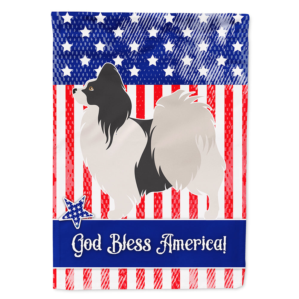 Papillon American House Flag 28x40 Porch Sleeve Pole Decorative Outside Yard Banner Artwork Wall Hanging, Polyester