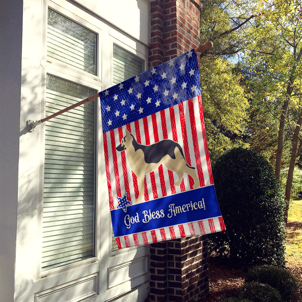 German Shepherd American House Flag 28x40 Porch Sleeve Pole Decorative Outside Yard Banner Artwork Wall Hanging, Polyester