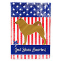 Finnish Spitz American House Flag 28x40 Porch Sleeve Pole Decorative Outside Yard Banner Artwork Wall Hanging, Polyester