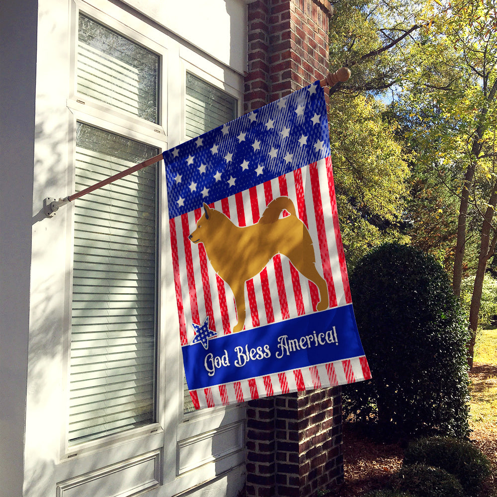 Finnish Spitz American House Flag 28x40 Porch Sleeve Pole Decorative Outside Yard Banner Artwork Wall Hanging, Polyester