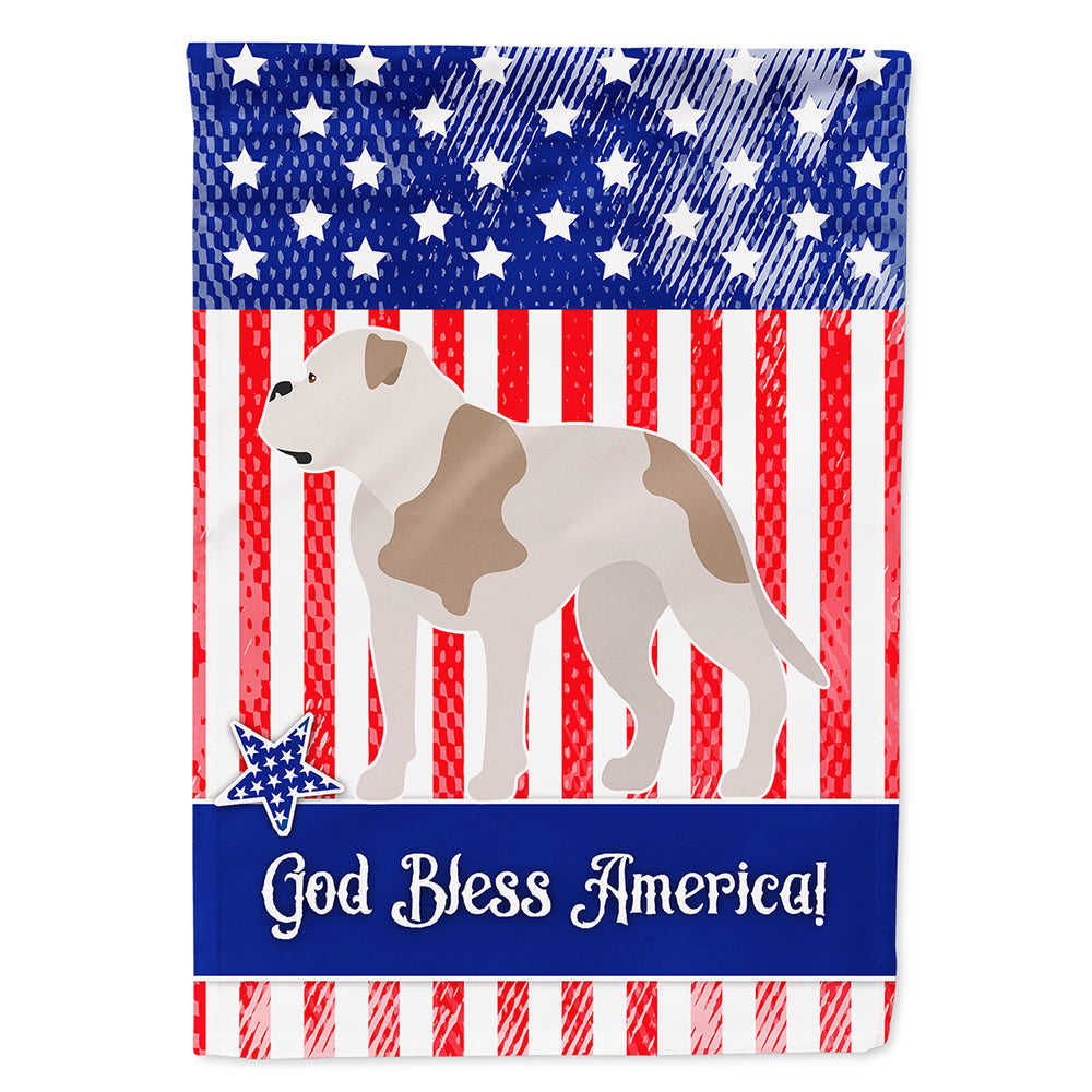 American Bulldog American House Flag 28x40 Porch Sleeve Pole Decorative Outside Yard Banner Artwork Wall Hanging, Polyester