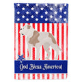 American Bulldog American House Flag 28x40 Porch Sleeve Pole Decorative Outside Yard Banner Artwork Wall Hanging, Polyester