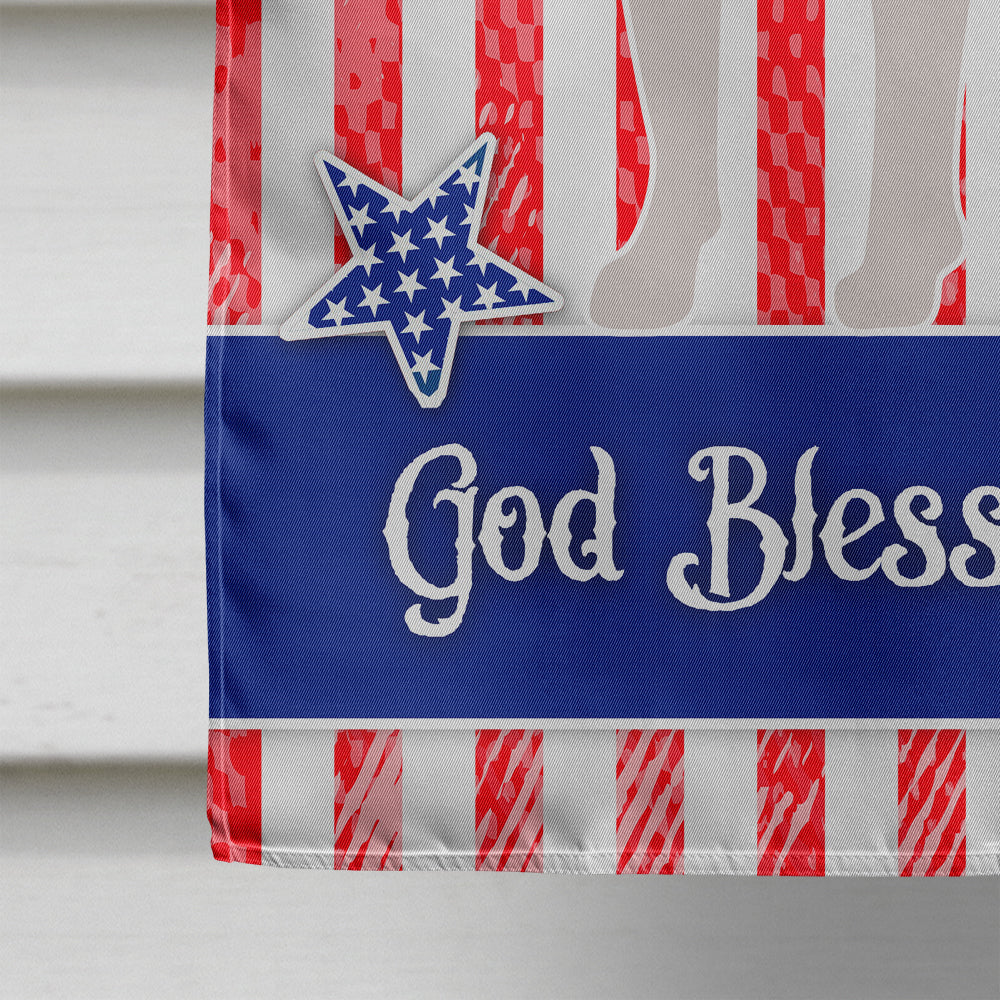 American Bulldog American House Flag 28x40 Porch Sleeve Pole Decorative Outside Yard Banner Artwork Wall Hanging, Polyester