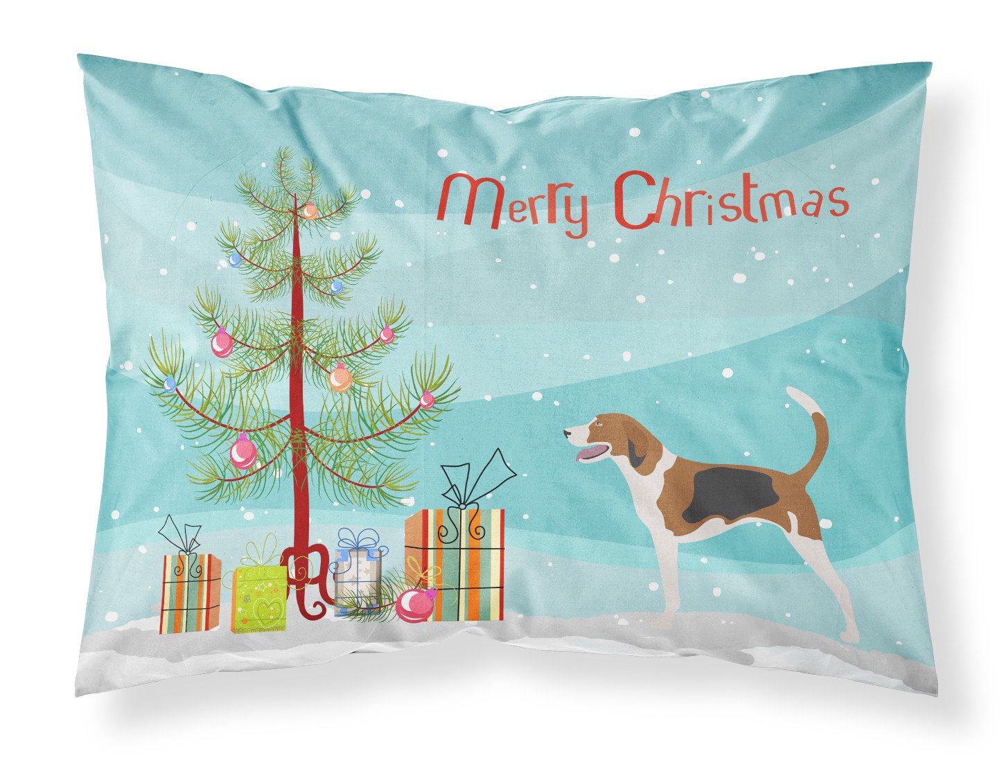 American Foxhound Christmas Standard Pillowcase Lightweight Super Soft Easy Care Decorative Artwork Pillowcase, Standard