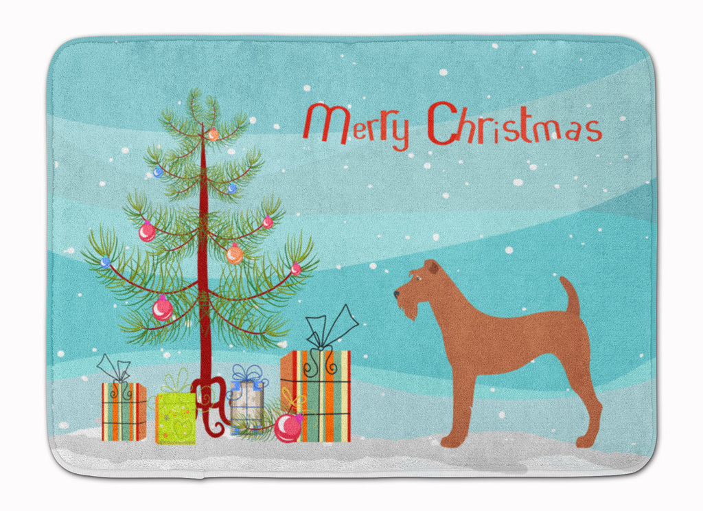 Irish Terrier Christmas Memory Foam Kitchen Mat Machine Washable Anti-Fatigue Cushion Comfort Bath or Kitchen Rug