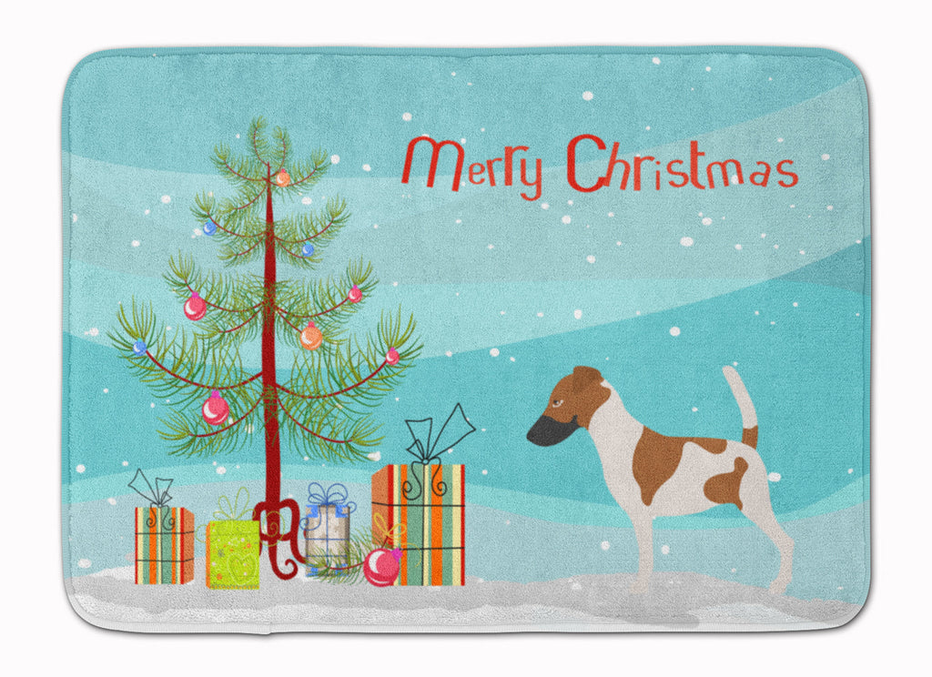 Smooth Fox Terrier Christmas Memory Foam Kitchen Mat Machine Washable Anti-Fatigue Cushion Comfort Bath or Kitchen Rug