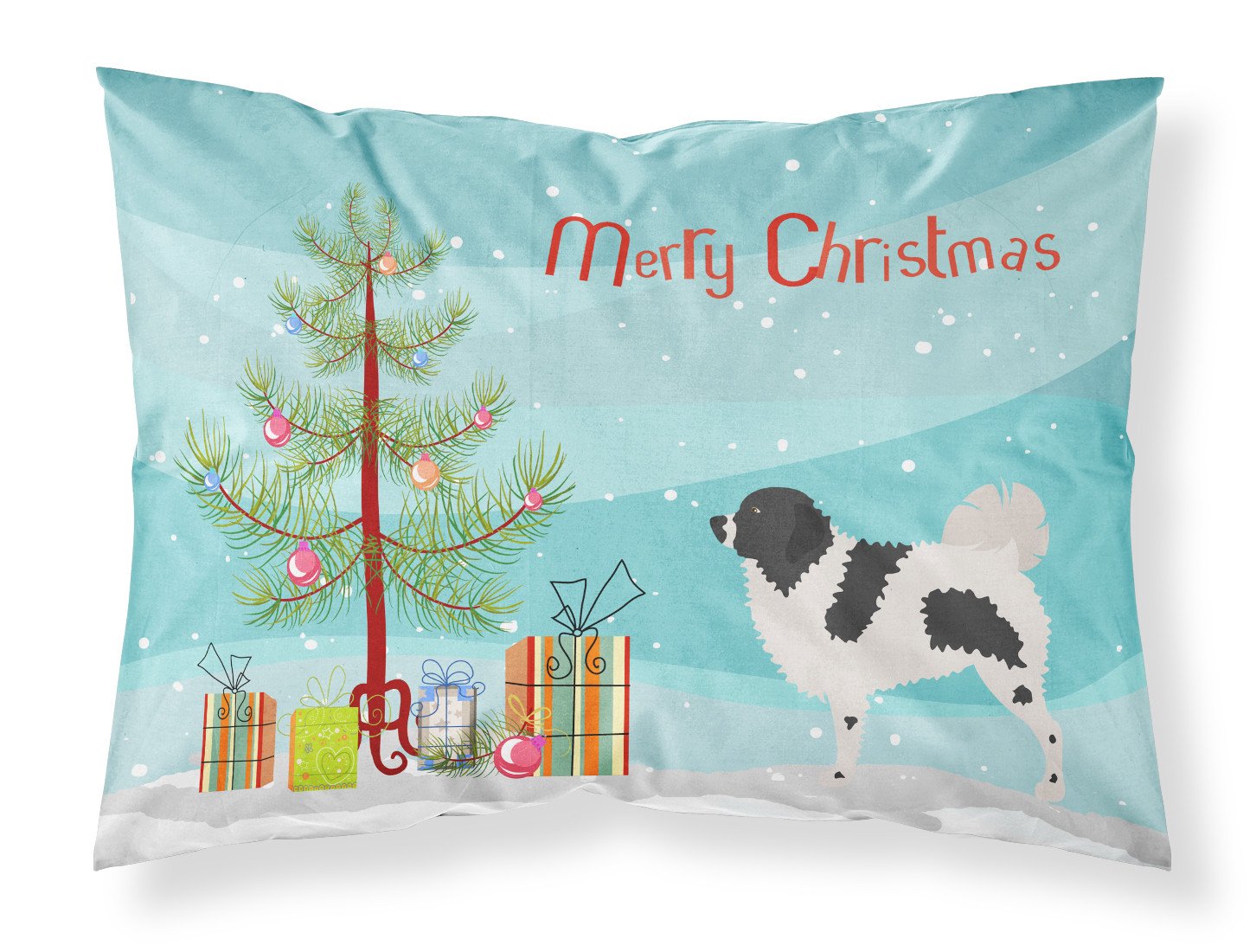 Wetterhoun Frisian Water Dog Christmas Standard Pillowcase Lightweight Super Soft Easy Care Decorative Artwork Pillowcase, Standard