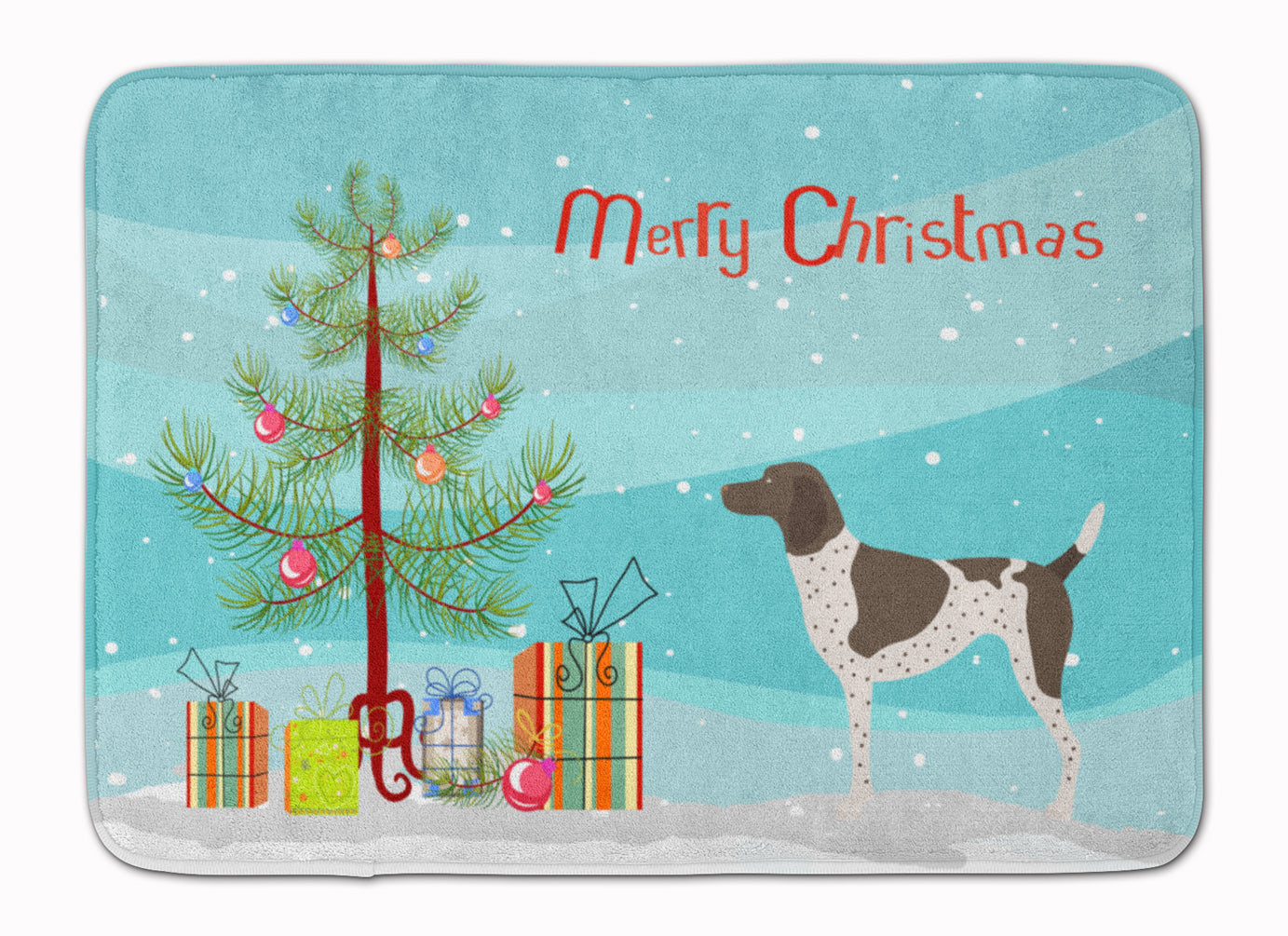 German Shorthaired Pointer Christmas Memory Foam Kitchen Mat Machine Washable Anti-Fatigue Cushion Comfort Bath or Kitchen Rug