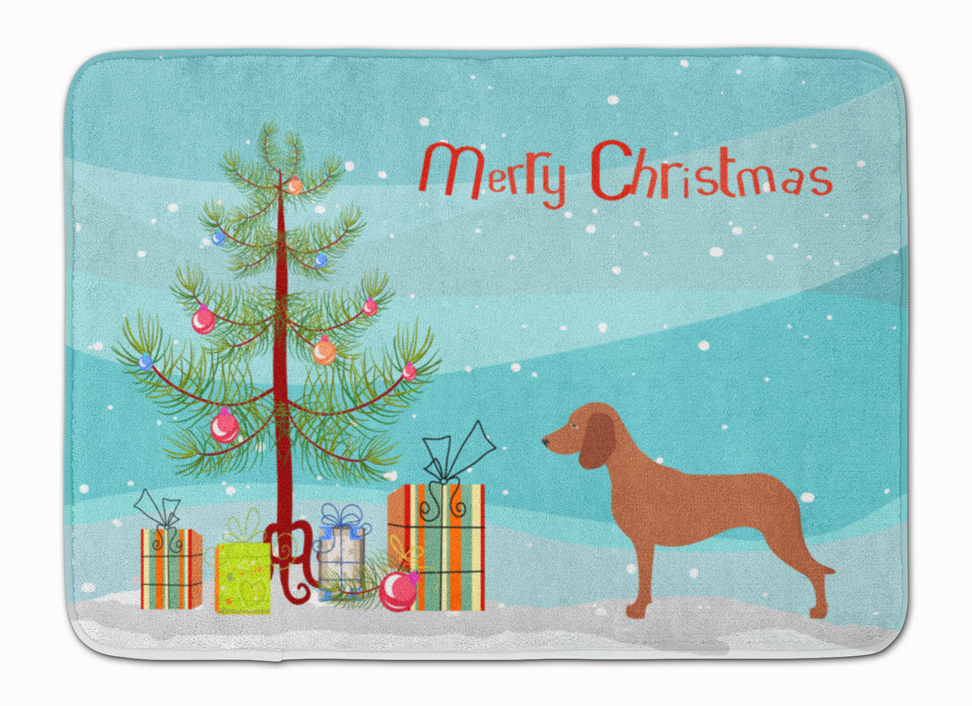 Bavarian Mountian Hound Christmas Memory Foam Kitchen Mat Machine Washable Anti-Fatigue Cushion Comfort Bath or Kitchen Rug