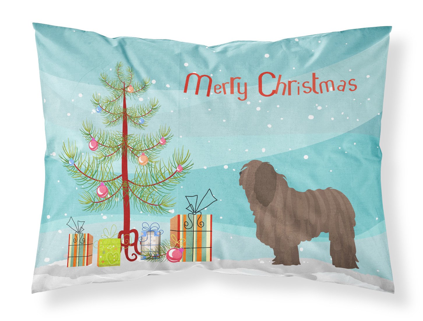 Bergamasco Shepherd Christmas Standard Pillowcase Lightweight Super Soft Easy Care Decorative Artwork Pillowcase, Standard