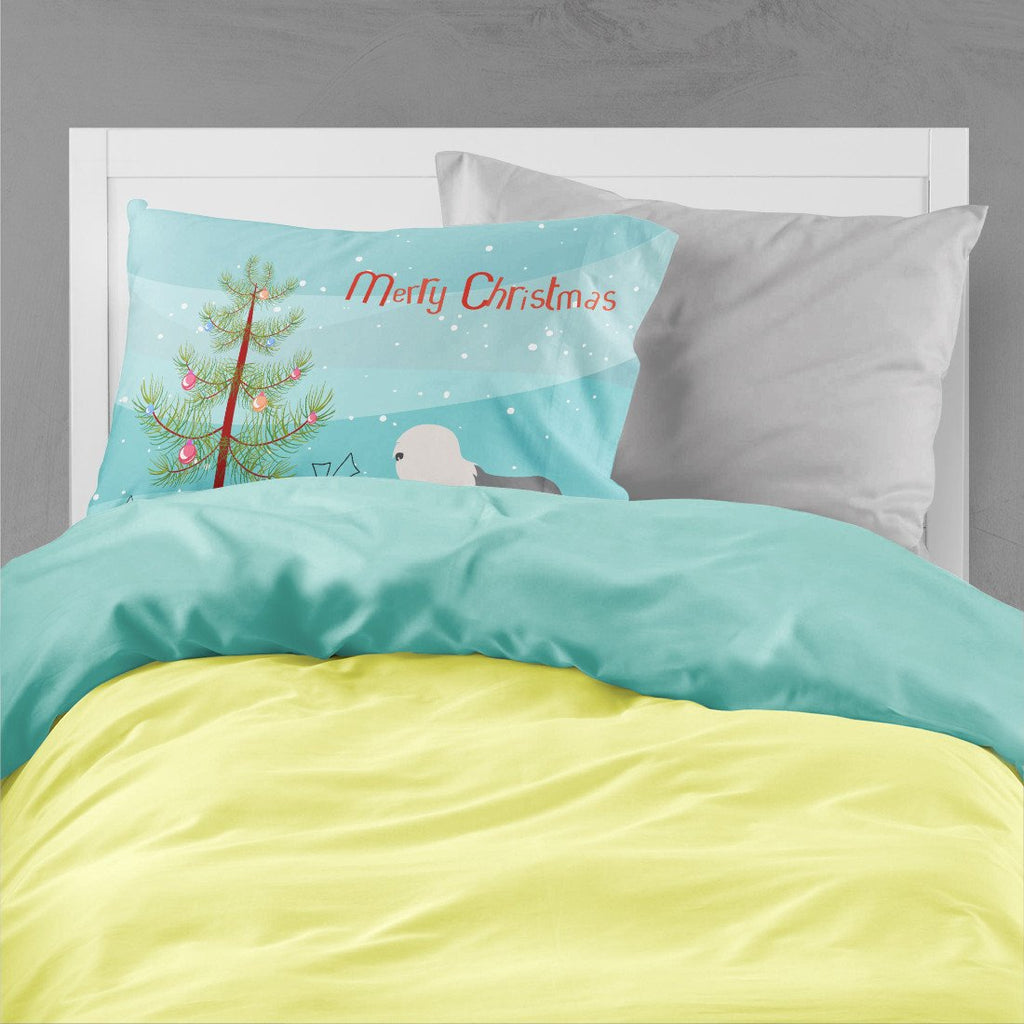 Old English Sheepdog Bobtail Christmas Standard Pillowcase Lightweight Super Soft Easy Care Decorative Artwork Pillowcase, Standard