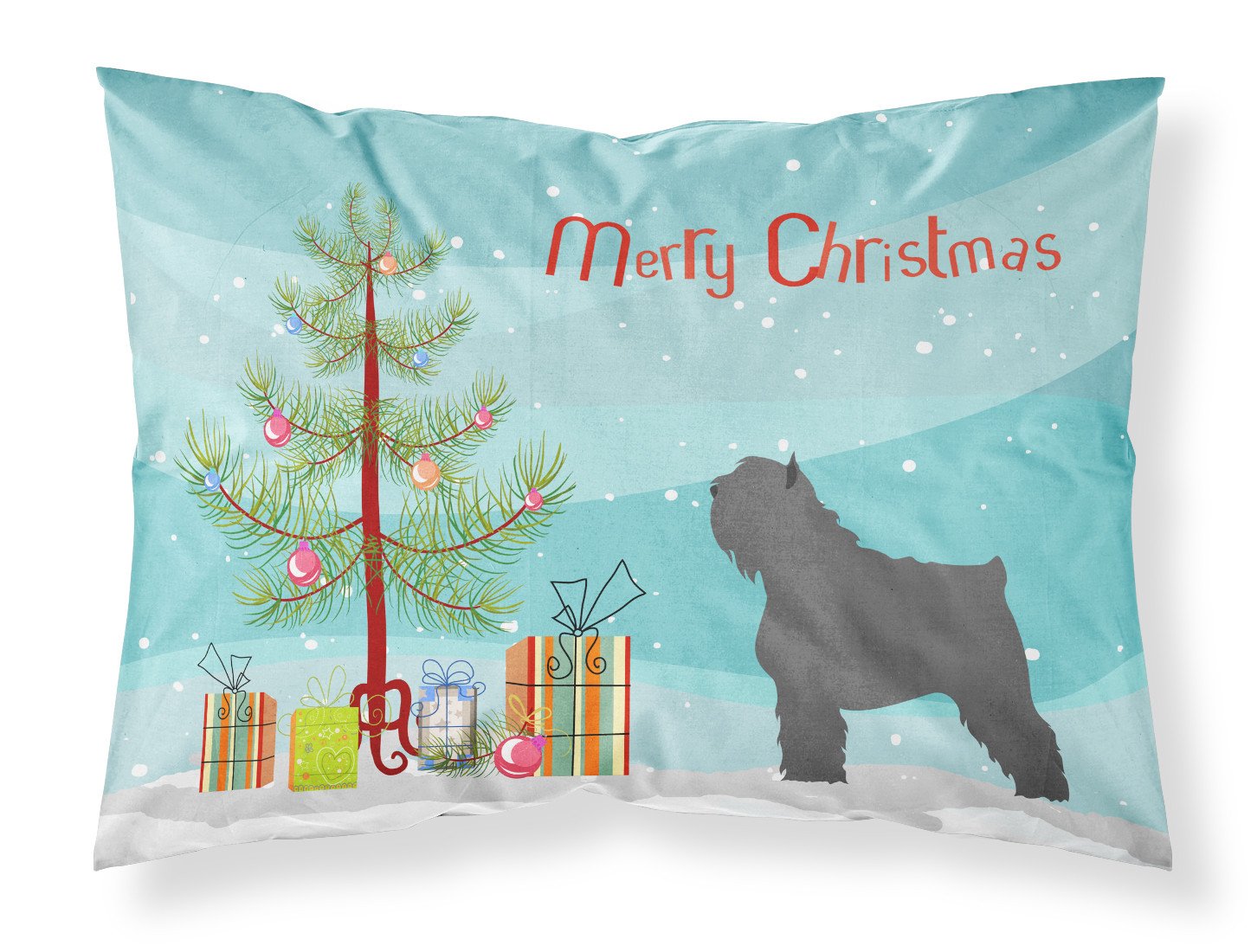 Bouvier des Flandres Christmas Standard Pillowcase Lightweight Super Soft Easy Care Decorative Artwork Pillowcase, Standard
