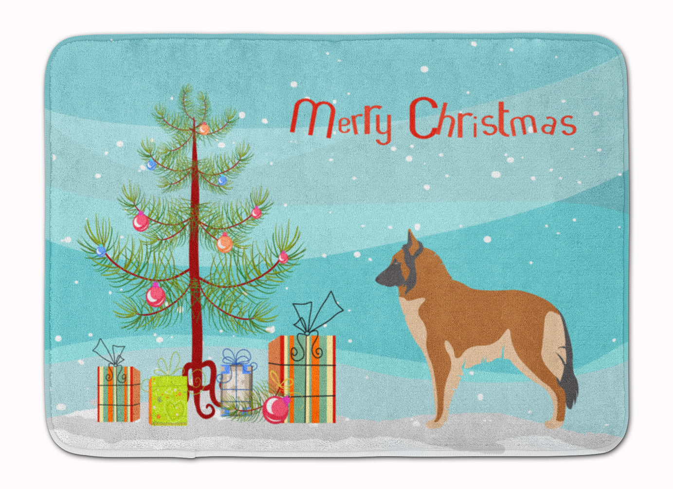 Belgian Tervuren Christmas Memory Foam Kitchen Mat Machine Washable Anti-Fatigue Cushion Comfort Bath or Kitchen Rug