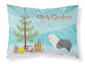Old English Sheepdog Christmas Standard Pillowcase Lightweight Super Soft Easy Care Decorative Artwork Pillowcase, Standard