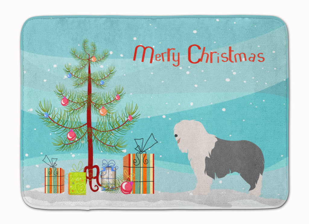 Old English Sheepdog Christmas Memory Foam Kitchen Mat Machine Washable Anti-Fatigue Cushion Comfort Bath or Kitchen Rug