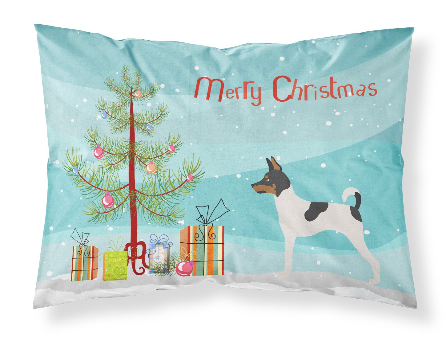 American Toy Fox Terrier Christmas Standard Pillowcase Lightweight Super Soft Easy Care Decorative Artwork Pillowcase, Standard