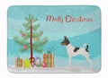 American Toy Fox Terrier Christmas Memory Foam Kitchen Mat Machine Washable Anti-Fatigue Cushion Comfort Bath or Kitchen Rug
