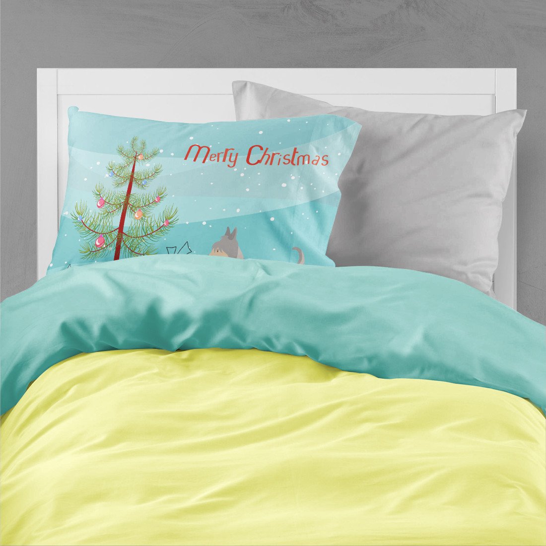 Australian Silky Terrier Christmas Standard Pillowcase Lightweight Super Soft Easy Care Decorative Artwork Pillowcase, Standard