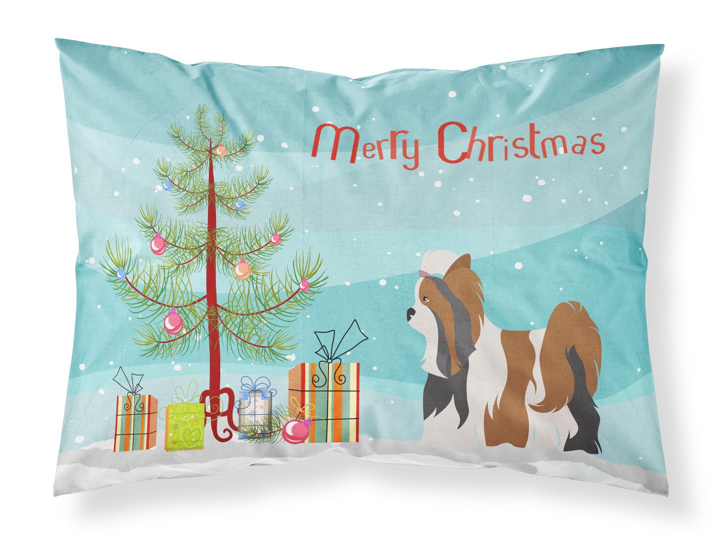 Biewer Terrier Christmas Standard Pillowcase Lightweight Super Soft Easy Care Decorative Artwork Pillowcase, Standard