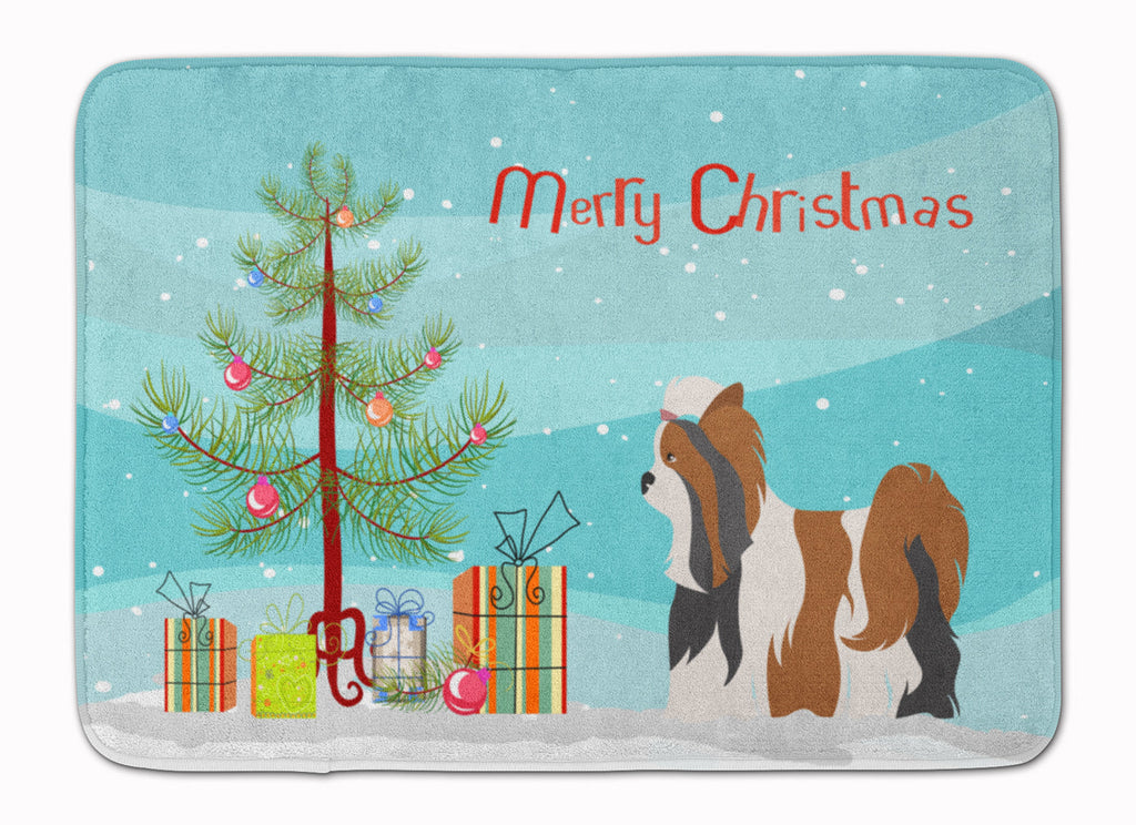 Biewer Terrier Christmas Memory Foam Kitchen Mat Machine Washable Anti-Fatigue Cushion Comfort Bath or Kitchen Rug