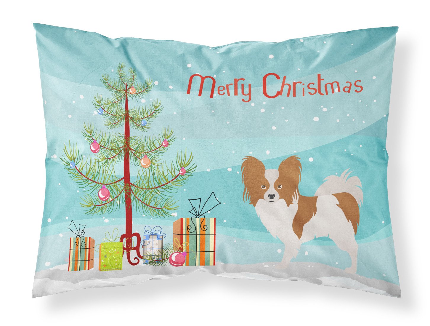 Papillon Christmas Standard Pillowcase Lightweight Super Soft Easy Care Decorative Artwork Pillowcase, Standard