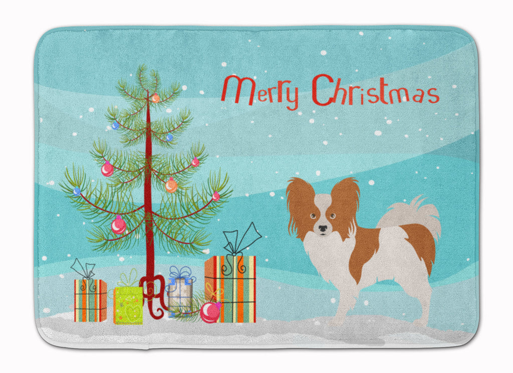 Papillon Christmas Memory Foam Kitchen Mat Machine Washable Anti-Fatigue Cushion Comfort Bath or Kitchen Rug