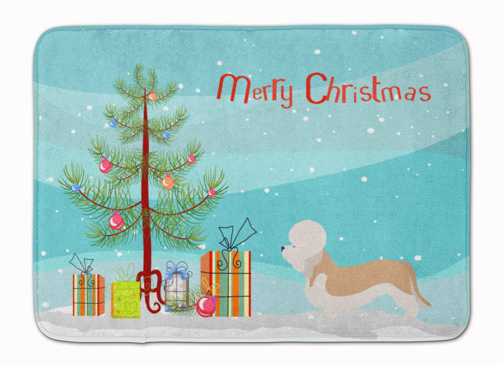Dandie Dinmont Terrier Christmas Memory Foam Kitchen Mat Machine Washable Anti-Fatigue Cushion Comfort Bath or Kitchen Rug