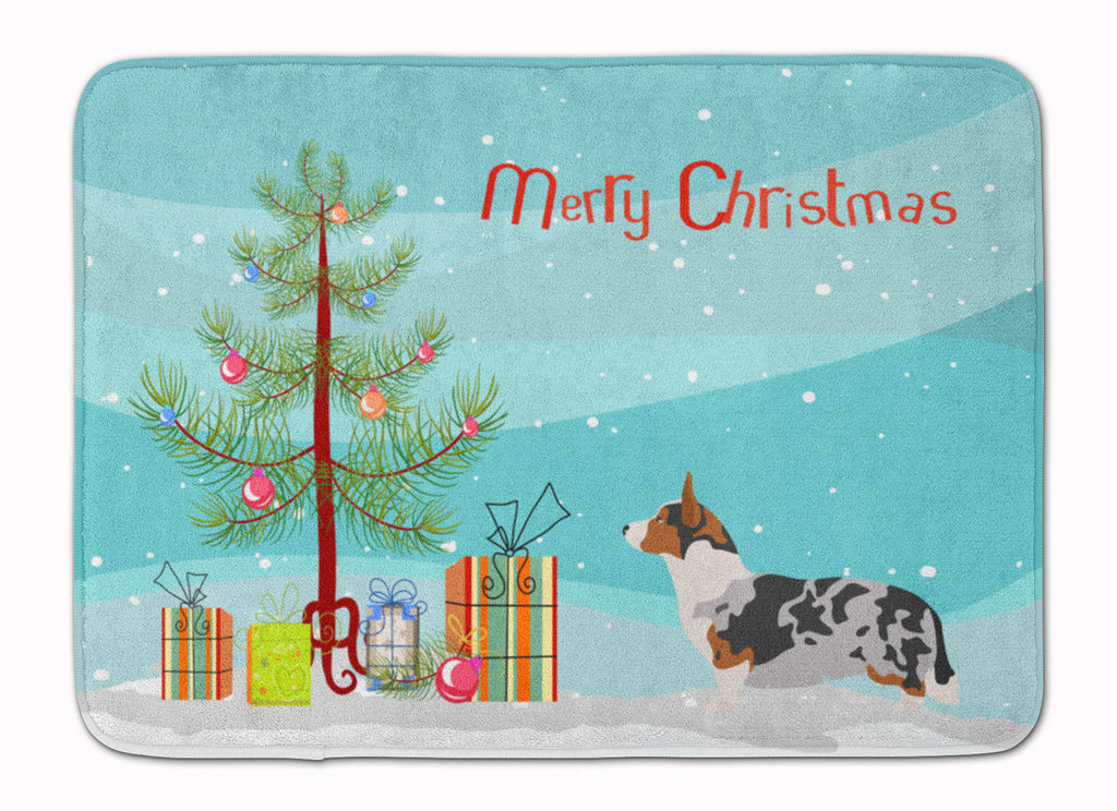 Welsh Corgi Cardigan Christmas Memory Foam Kitchen Mat Machine Washable Anti-Fatigue Cushion Comfort Bath or Kitchen Rug