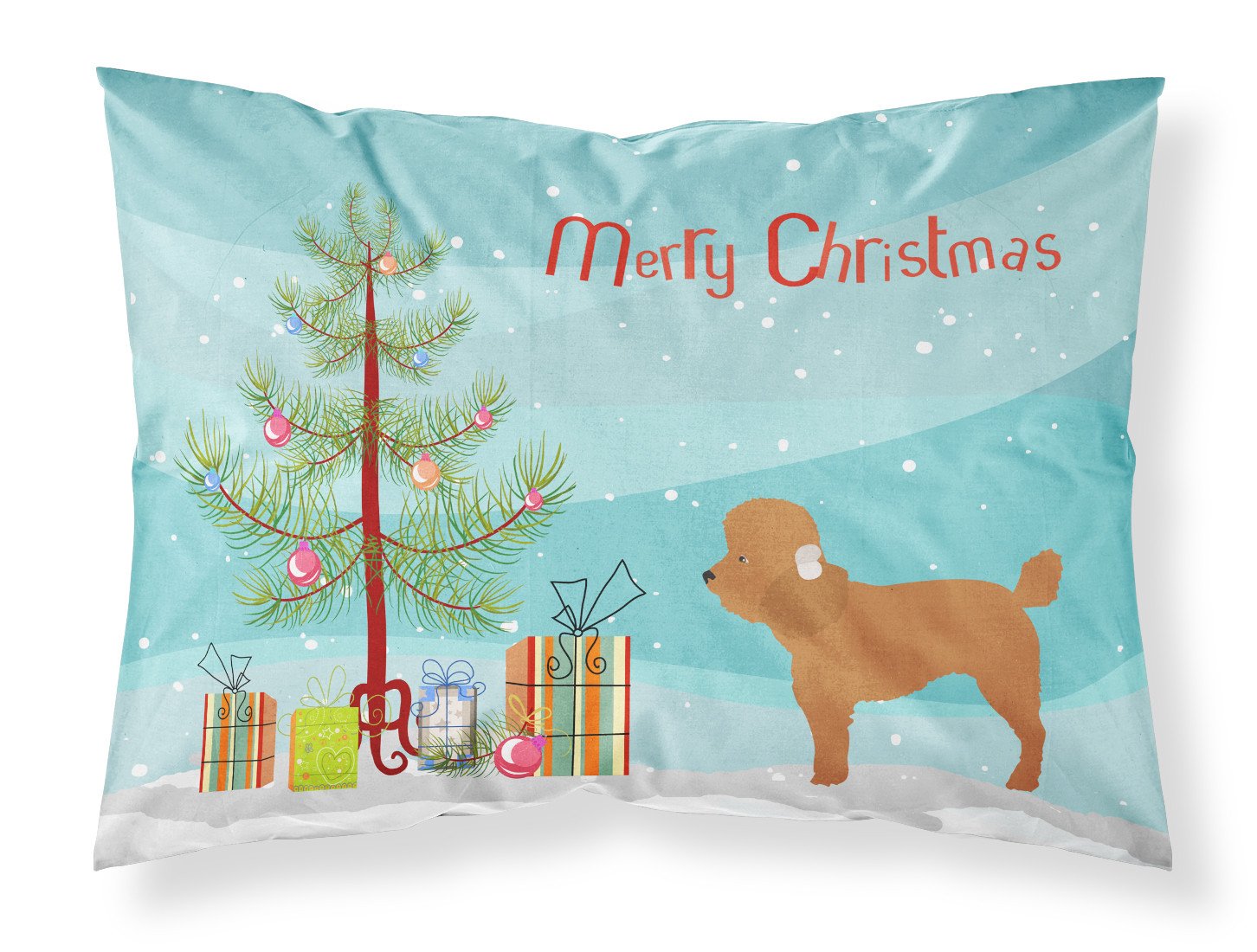 Toy Poodle Christmas Standard Pillowcase Lightweight Super Soft Easy Care Decorative Artwork Pillowcase, Standard