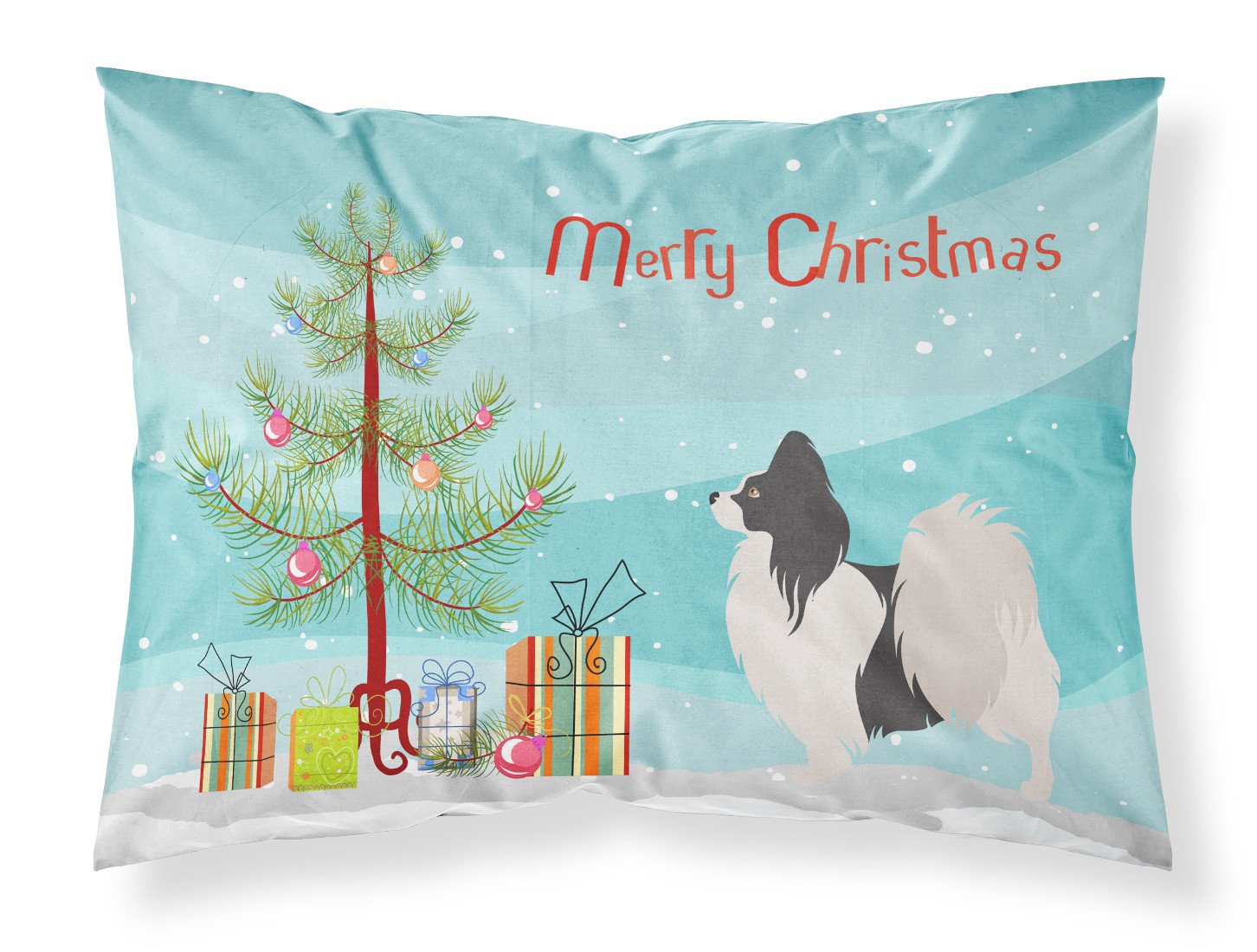Papillon Christmas Standard Pillowcase Lightweight Super Soft Easy Care Decorative Artwork Pillowcase, Standard