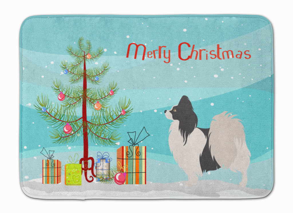 Papillon Christmas Memory Foam Kitchen Mat Machine Washable Anti-Fatigue Cushion Comfort Bath or Kitchen Rug