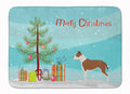 Pit Bull Terrier Christmas Memory Foam Kitchen Mat Machine Washable Anti-Fatigue Cushion Comfort Bath or Kitchen Rug
