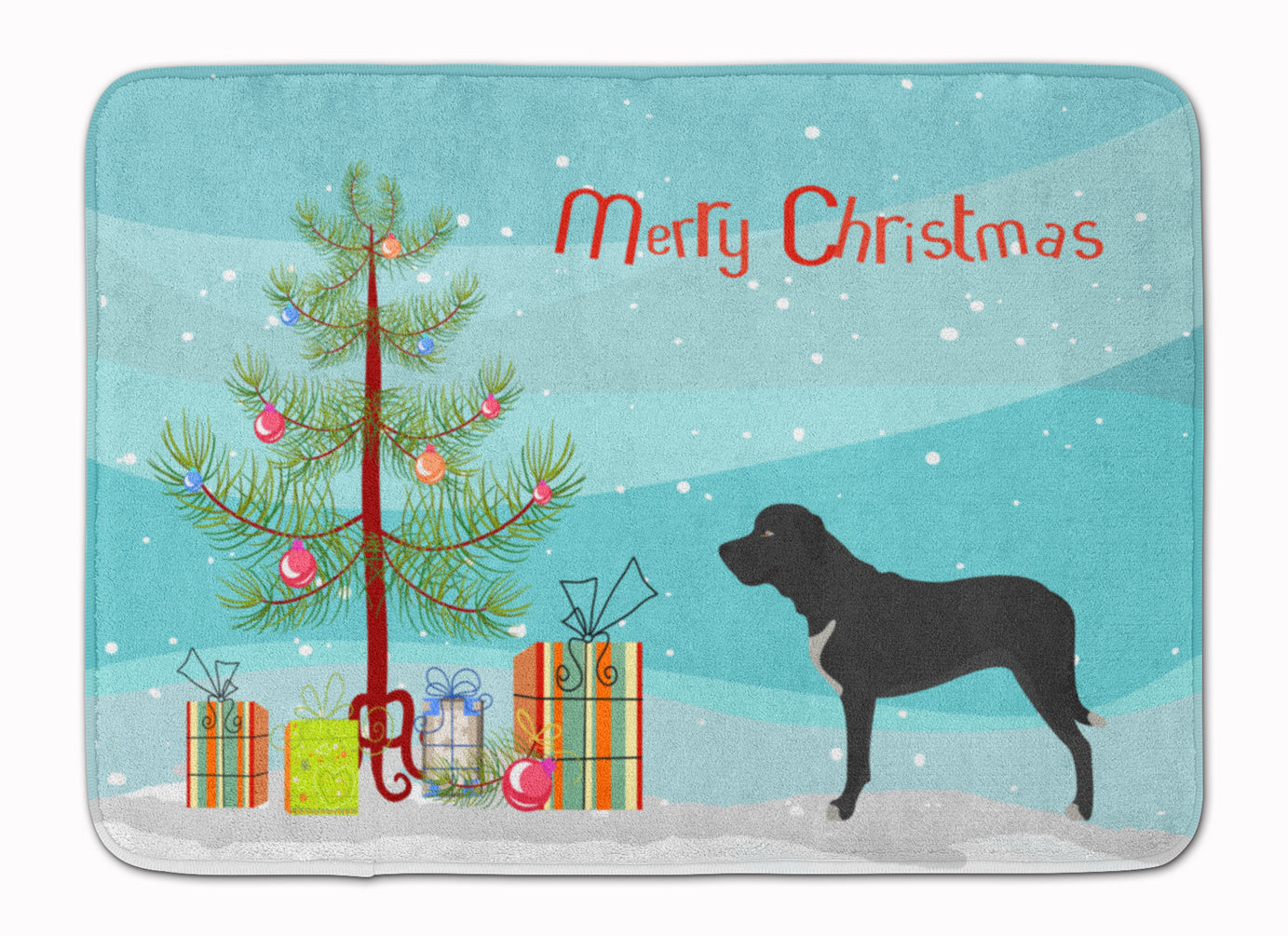 Broholmer Danish Mastiff Christmas Memory Foam Kitchen Mat Machine Washable Anti-Fatigue Cushion Comfort Bath or Kitchen Rug