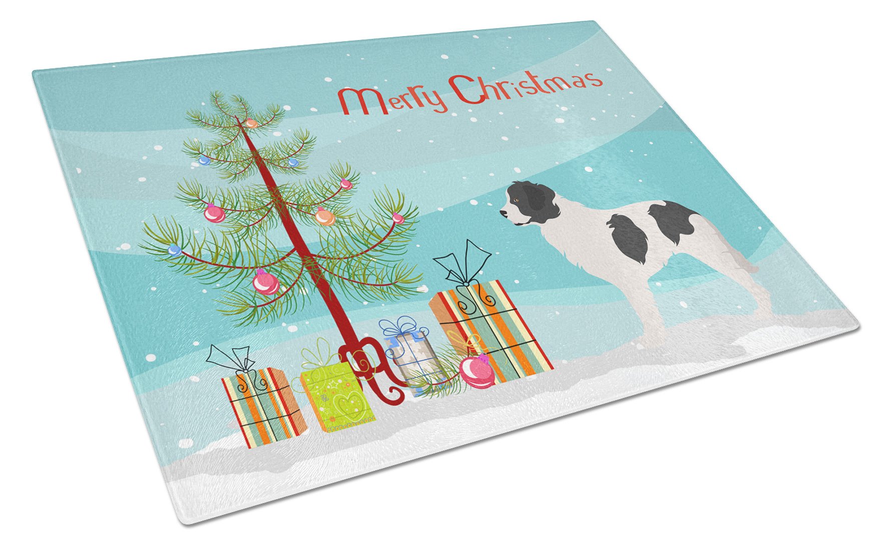 Landseer Christmas Cutting Board Tempered Glass Kitchen Cutting Surface, Heat Resistant Chopping, Non-Slip Feet, Food Prep & Serving