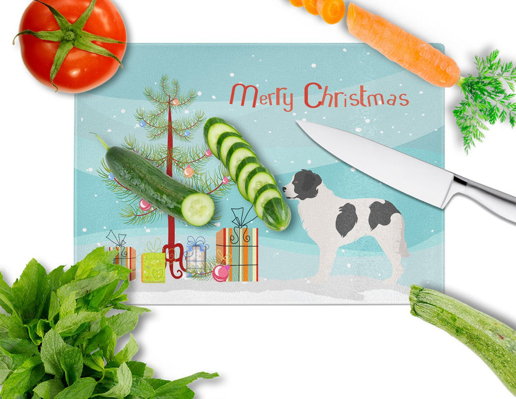 Landseer Christmas Cutting Board Tempered Glass Kitchen Cutting Surface, Heat Resistant Chopping, Non-Slip Feet, Food Prep & Serving
