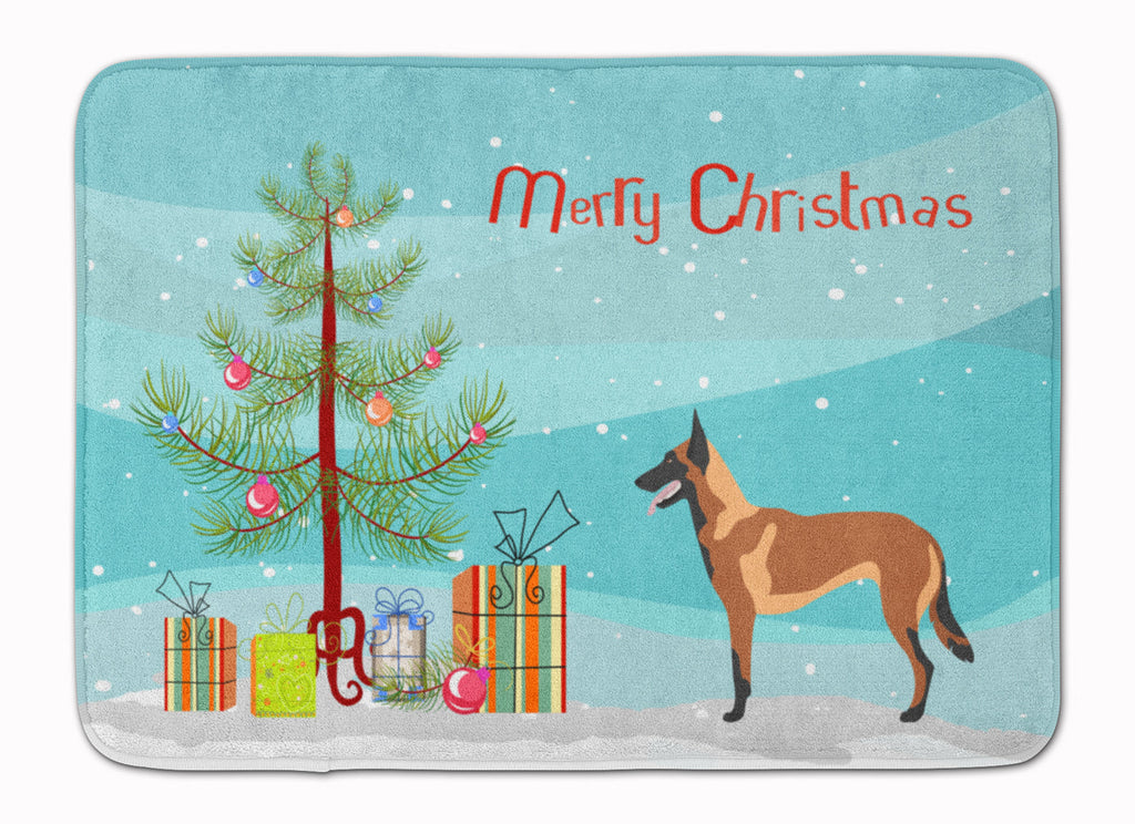 Malinois Belgian Shepherd  Christmas Memory Foam Kitchen Mat Machine Washable Anti-Fatigue Cushion Comfort Bath or Kitchen Rug