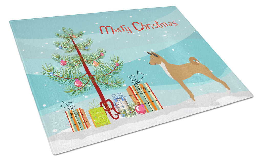 Telomian Christmas Cutting Board Tempered Glass Kitchen Cutting Surface, Heat Resistant Chopping, Non-Slip Feet, Food Prep & Serving