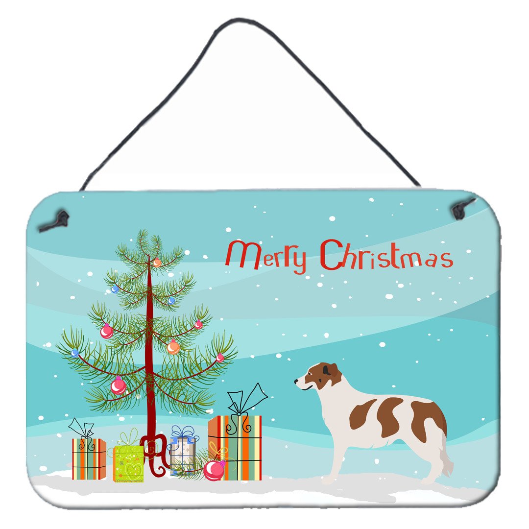 Aidi Atlas Mountain Dog Christmas Wall or Door Hanging Prints Aluminum Metal Sign Kitchen Wall Bar Bathroom Plaque Home Decor, 8HX12W, Multicolor