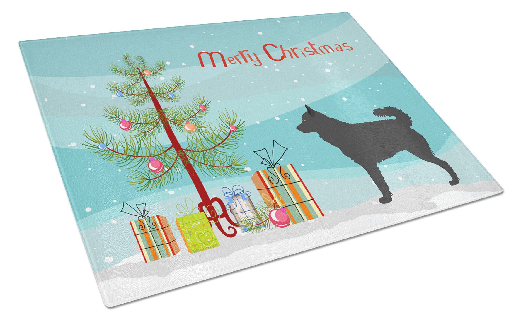 Mudi Christmas Cutting Board Tempered Glass Kitchen Cutting Surface, Heat Resistant Chopping, Non-Slip Feet, Food Prep & Serving