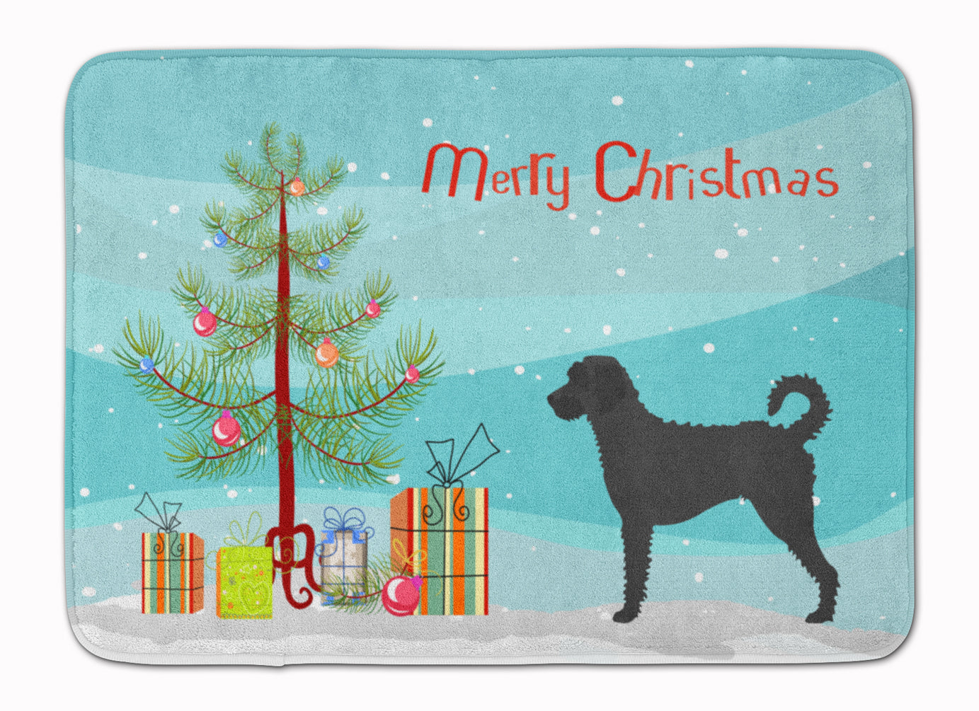 Labradoodle Christmas Memory Foam Kitchen Mat Machine Washable Anti-Fatigue Cushion Comfort Bath or Kitchen Rug